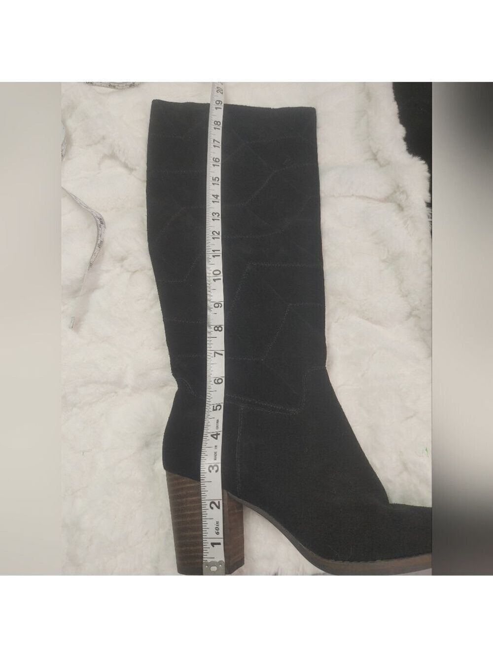 Lucky Brand Black Suede Leather Prouska Heeled Boots 8M - Picture 12 of 15